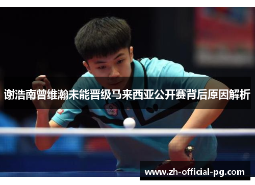 谢浩南曾维瀚未能晋级马来西亚公开赛背后原因解析